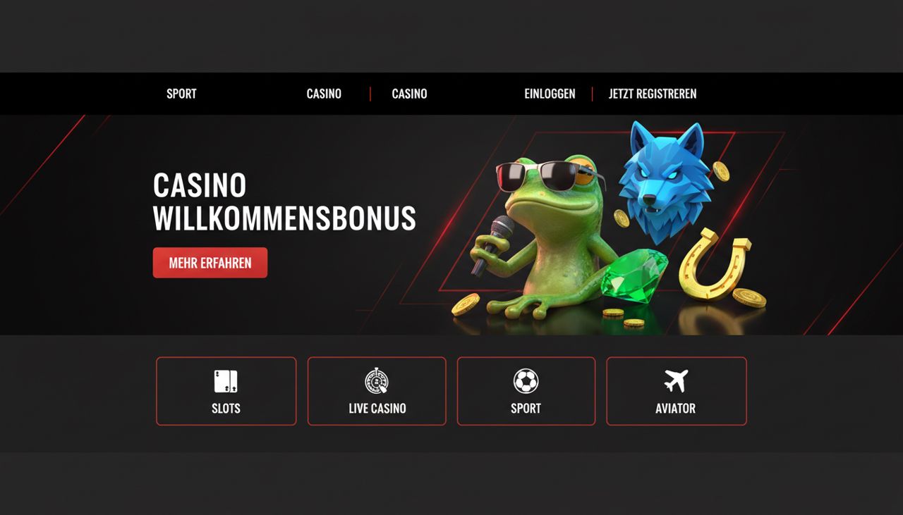 Startseite von Fonbet mit Casino- und Sportwettenbereich